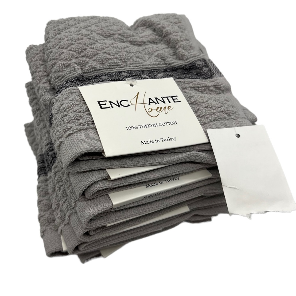 Enchante 100% Turkish Cotton Grey Luxury Wascloths set of 6